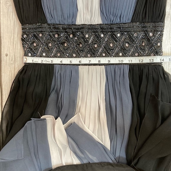 Oleg Cassini Color Block Silk Cocktail Dress - Picture 9 of 16